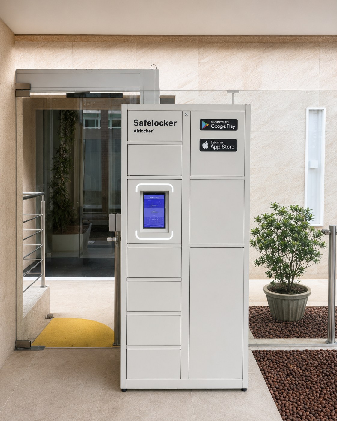 Armário inteligente AirLocker instalado em condomínio
